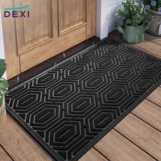 DEXI 1개 바닥 출입구 발판 매트 웰컴 현관 미끄럼방지 발매트 도어매트 45*75cm, 검은색