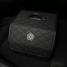 菱格車載收納箱汽車後備箱儲物箱山茶花折疊儲物箱蝴蝶結車載好物整理箱多功能后備車載整理收納箱尾箱置物盒卡通裝飾汽車用品大全, 山茶花小號收納箱