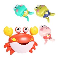 우리 아기가 즐겁게 목욕할 수 있는 버블 장난감, 빨간색 거품게 3개+개구리(배터리포함), 1개