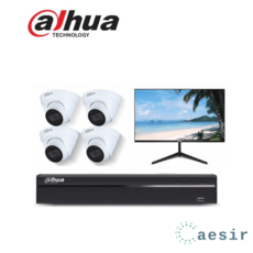 다후아 IP NVR1104HS-P-S3/H NVR 1대+IPC-HDW1260T-S6(3.6mm) 4대+DHI-LM22-B200 1대 200만화소CCTV 패키지, 3TB