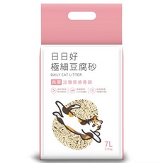 DAILY CAT LITTER 日日好 極細豆腐砂 7L 6包組 1.5mm極細顆粒, 1個, 白茶x6包, 白茶