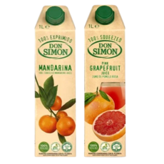 돈시몬 착즙 만다린 감귤 + 홍자몽 주스 1L 2종세트