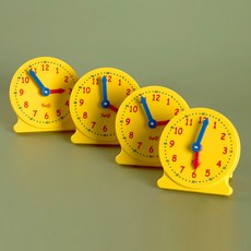 지름 30cm 대형 모형 시계 학습 교사용 지름 11cm 학생용 교육 교구, 지름10.5cm미니시계4종, 1세트