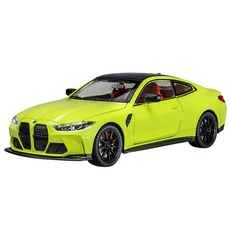 마이카 다이캐스트 합금 1:24 BMW M4 모델 자동차 모형 피규어 장식, 1개, 02.옐로우