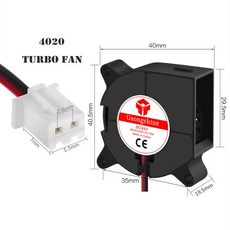 12V 및 24V 냉각 터보 팬 브러시리스 3D 프린터 부품 압출기 용 2Pin DC 쿨러 송풍기 검정색 플라스틱, 42) 3PCS - 4020 Turbo  24V