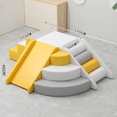 클라이밍 놀이동산 미끄럼틀 4PCS 세트 쿠션 계단 놀이터 키즈카페 슬라이드, 1개, C세트