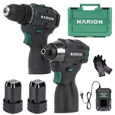 KC인증 나리온 콤보 16.8V 전동 드릴 + 임팩드릴 드라이버 + 배터리2개 세트 무선 충전 narion 공구 임팩트 임펙 스크류 소형 가정용 미니 narion 인테리어조립, 1세트
