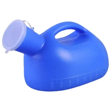 남성용 소변기 플라스틱 대용량 2000ml 손잡이 디자인으로 쉽게 잡을 수 있는 노인 야외 캠핑용 용기, 01 파란색