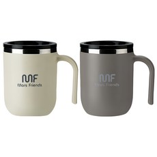 마스프렌즈 보온보냉 머그 텀블러 2p, 1세트, 400ml, 베이지+그레이