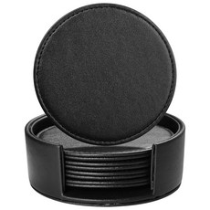 홀더가 있는 로르템 컵받침 테이블탑 보호용 4인치 6개 세트 우아한 홈 데코 및 수제 집들이 선물, Bla