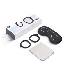 AMVR Meta Quest 3 VR眼鏡墊片套裝 防刮環 遮光罩 清潔布 VR鏡片保護, 黑, 1套, Q3GB1