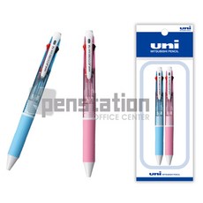 제트스트림 4색볼펜(SXE4-500-07)0.7mm 멀티펜, 0.7mm 라이트블루1개+핑크1개