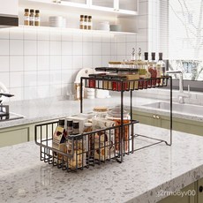 廚房抽屜抽拉式置物架臺下收納架水槽下抽拉式收納抽屜碗盤瀝水架廚房收納架洗碗池收納架, 白色,加大, 1個