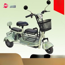 cha 2인용전기자전거 세발 튼튼한자전거, 1개, 민트그린 리튬 50-70km