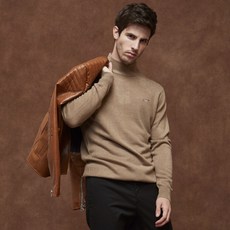 그렉노먼 그렉노먼 남성 자수로고 캐시터치 니트 (베이지)_HMG18-KT404