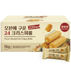 오븐에 구운 24곡 크리스피롤 미니 대용량 인간사료 과자 (개별포장), 1개, 1kg