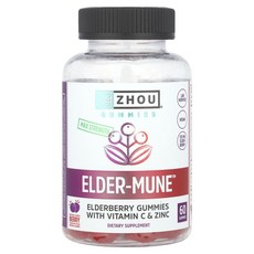 조우 뉴트리션 Zhou Nutrition 엘더-Mune™ 맥스 스트렝스 천연 혼합 베리 구미젤리 60개125957원산지:기타, 1개