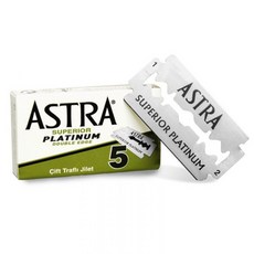ASTRA Superior Platinum 超白金刀片 (一盒5片裝) - 通用雙刃安全刮鬍刀, 1個, ASTRA 超白金刀片-單盒