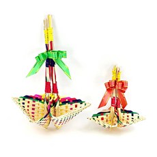 색동복조리 복조리 복주머니 외국인선물 집들이 이사 개업 새해선물 민속용품 구정, 색동복조리2P세트(소)1개