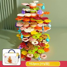 음악 나무 조립 교육용 장난감 균형 잡힌 블록, 1개, 152 조각 세트 [저장 상자]