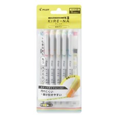파이롯트 키레나 트윈팁 형광펜 5색, 1개, 베이직 (KIRE-NA 5색)