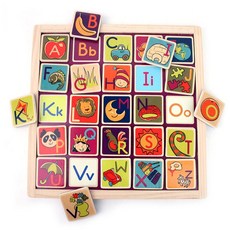 유아 알파벳 학습교구 칠판 겸 원목퍼즐 퍼즐게임 EQ장난감 퍼즐교구 아기, 16피스, 1개