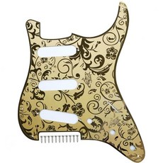 스테인리스 스틸 기타 픽가드 11홀 SSS 싱글 코일 마운팅 스크류 9 32 포텐시오미터 포함 메탈 일렉트릭 스트라토캐스터 스트랫 ST 스타일 호환 골드 2341739, SSS-9.6mm, Gold