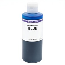 로란 블루 액체 식용 색소 4 온스 병 LorAnn Blue Liquid Food Coloring 4 ounce bottle, 파란색, 4 Fl Oz (1팩), 1개