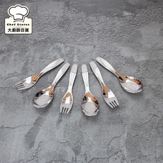 大廚師百貨 王樣 316不鏽鋼, 不銹鋼色, 1個, 兒童匙-松鼠圖