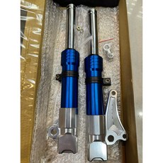 台製 MANY110 改裝碟煞前叉組, 銀頭藍身,台製魅力110改裝碟煞前叉組, 1個