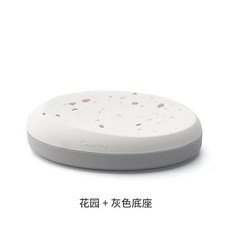 Sauidea 硅藻土吸水肥皂盒, 【灰色底】garden花園, 1個