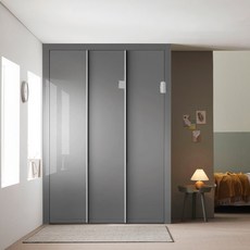 보루네오 하이그로시 샤인 여닫이 작은방 붙박이장 10cm, 다크그레이 10cm