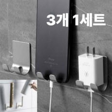 카소 벽걸이후크 접착식 면도기 다용도 거치대, 3개, 메탈