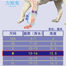 力斯兔 Lisitu 狗狗前腿輔助帶，改善腳背拖地，適用關節彎曲與肌肉損傷, 1個, M碼包裹腿圍13-16長度12.5釐米,單隻