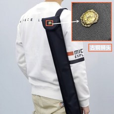 便攜式檯球杆杆袋1/2分體檯球杆袋黑八臺球杆手工袋防水個性霸氣, 1個, 龍王咬扣,1/2分體杆(長80釐米）