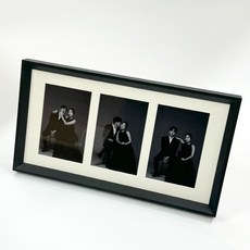 누림아트 우드프레임 콜라주 멀티 3구액자 4X6, 블랙 사선ver, 1개