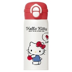 StarR 헬로키티 레드애플 시리즈 팝업식 스트로우 보온텀블러 3644, 레드 + 화이트, 1개, 360ml