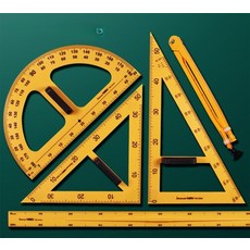 칠판 각도기 5피스 세트 수업용 각도자 강력자석 안전한, 1개, 교사용 삼각판 2개 세트 자성