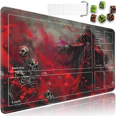 JVGFYNKL TCG 플레이매트 매직 더 개더링 울트라 프로 존 포함 61x35.6cm(24x14인치) 미끄럼 방지 고무 MTG 드로스트링 여행용 파우치 및 주사위 6개, JVGFYNKL TCG 플레이매트, 매직 더 개더링 울