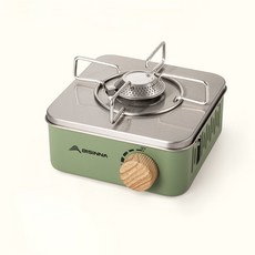 TWIO 투비오너 BISINNA 캠핑 가스 스토브 높은 화력 휴대용 카세트 야외 화구 피크닉 캠프 2800W, 그린, 1개