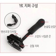 슈퍼렛몰 집업 자크 지퍼고리 만능 지퍼 수선 diy 교체형 지퍼 부자재, 1개, 미디움