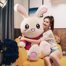 푹신한 스웨터 토끼 래빗 대형인형 동물인형, 1개, C. 60cm 가방 포장