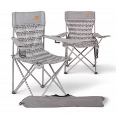 연필트리 접이식 캠핑의자 캠핑체어, 1개, 로얄체어 2개(그레이)+보관가방