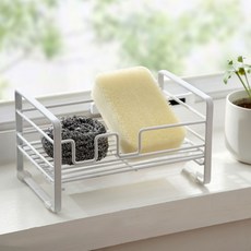 주방 벽걸이 미니 수세미 거치대 선반 화이트, 1개, 색상_화이트