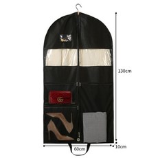 新款家用加厚無紡布防塵罩 多格懸掛式禮服防塵套 加寬立體衣服套, 1個, 礼服罩-60*10*130