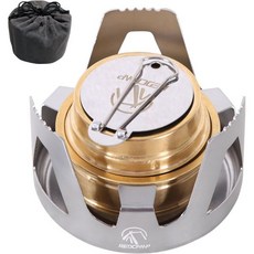 레드캠프 미니 알코올 스토브 백패킹용 가벼운 황동 스피릿 버너 알루미늄 스탠드 캠핑 하이킹용 실버, Silver