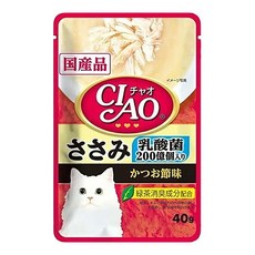 CIAO 巧餐包 鮪魚風味 雞肉絲配料 貝柱風味, 16個, 40g, 雞肉+柴魚片 IC-302