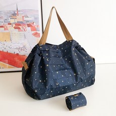 모란코 3초백 주름 원터치 접이식 장바구니 보조 가방 에코백, 1개, 5.밤하늘