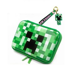 마인크래프트 크리퍼 하드탑 필통+키링 세트, 1세트, 그린