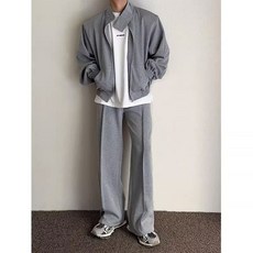 大碼250斤韓版休閒寬鬆墊肩立領衛衣套裝男秋季運動兩件套潮男生